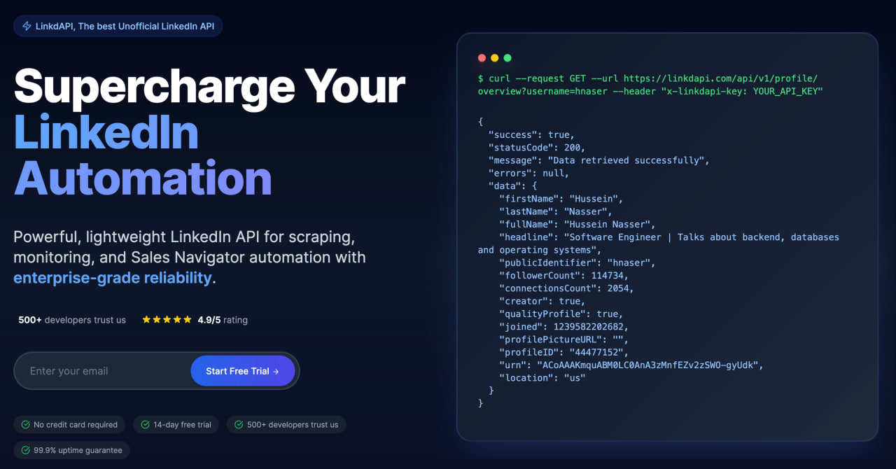 LinkdAPI Hero